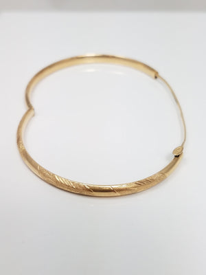 Quaint 14k Yellow Gold Hollow Baby/Child Bangle Bracelet