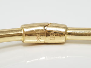 Dashing 14k Yellow Gold Hollow Matching "T" Bangle Bracelet