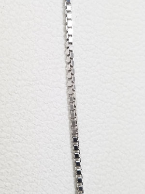 Simple 20" 14k White Gold Box Link Chain Necklace