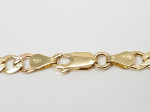 Flashy 18" 14k Tri Color Gold Textured Figaro Link Chain Necklace