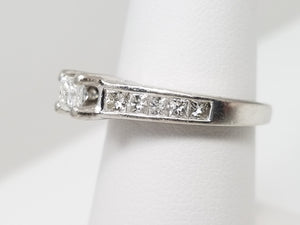 1ctw Princess Cut Natural Diamond Platinum Engagement Ring