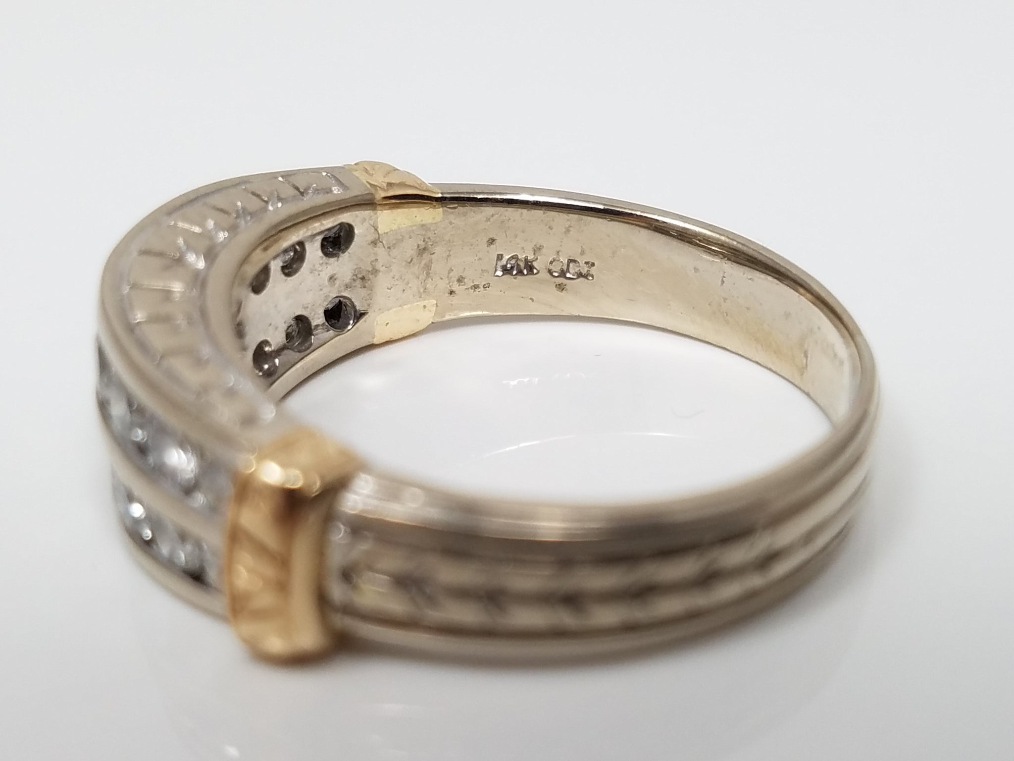14k Two Tone Gold 1/2ctw Natural Diamond Ring Band