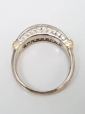 14k Two Tone Gold 1/2ctw Natural Diamond Ring Band