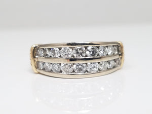 14k Two Tone Gold 1/2ctw Natural Diamond Ring Band