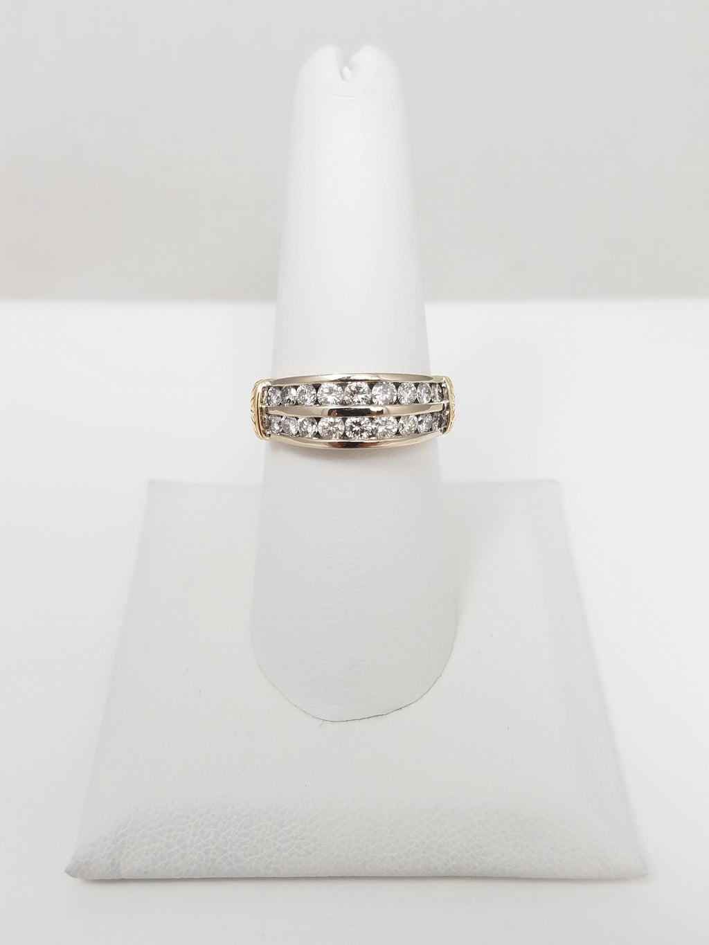 14k Two Tone Gold 1/2ctw Natural Diamond Ring Band