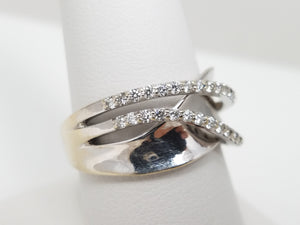 Chic 14k White Gold Natural Diamond Custom Ring Band