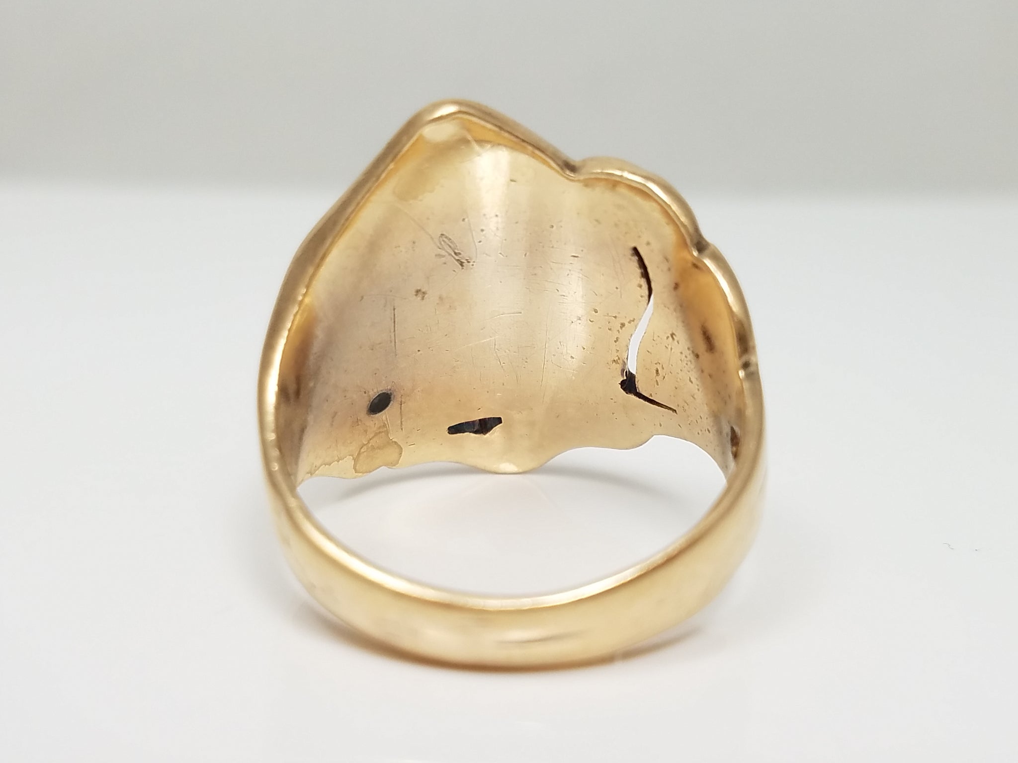 Risque 1940's Vintage 14k Two Tone Gold Nude Female Ring