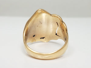 Risque 1940's Vintage 14k Two Tone Gold Nude Female Ring