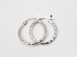 Three Pairs of 10k Gold Hollow Diamond Cut Hoop Earrings