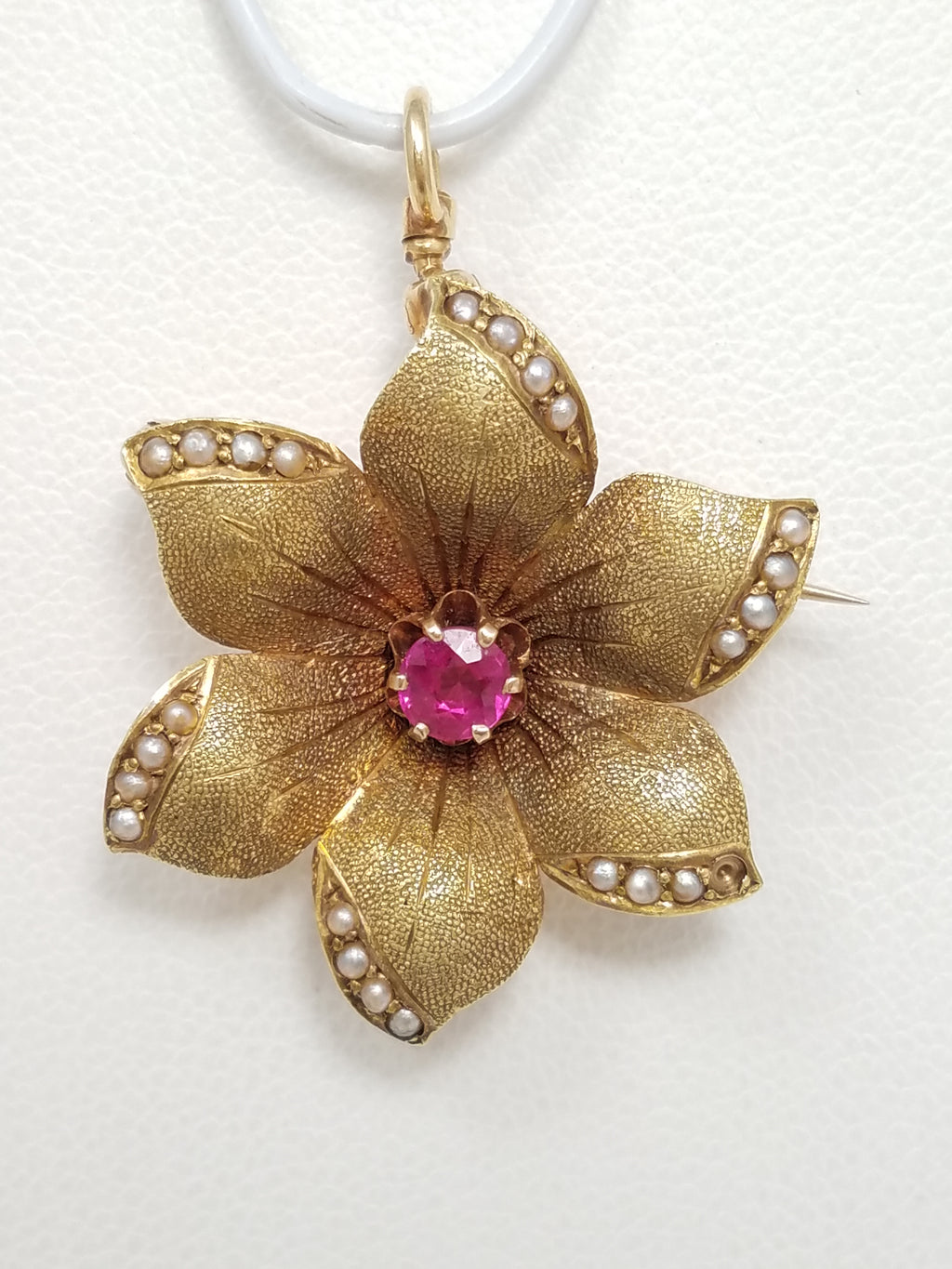 Early 1900's 14k Yellow Gold Flower Brooch/Pendant