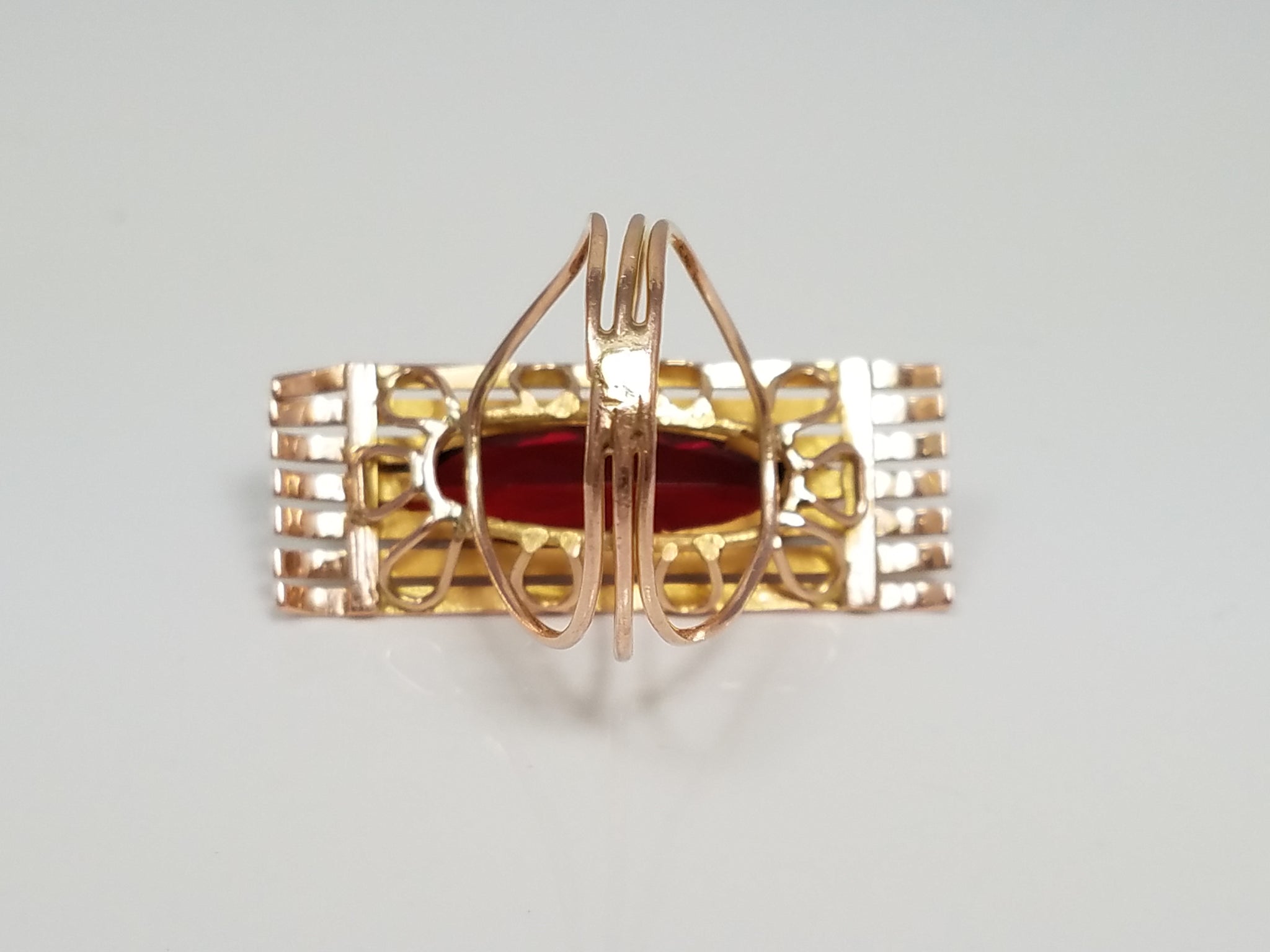 Vintage Handmade 10k Yellow Gold Synthetic Gem Ring