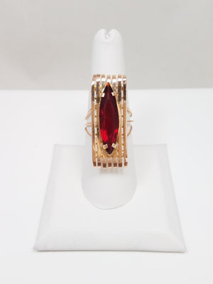 Vintage Handmade 10k Yellow Gold Synthetic Gem Ring