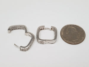 Exquisite 14k White Gold Natural Diamond Inside/Outside Hoop Earrings