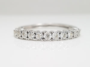 Sparkling 10k White Gold Natural Diamond Hoop Earrings