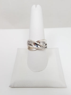 Chic 14k White Gold Natural Diamond Custom Ring Band