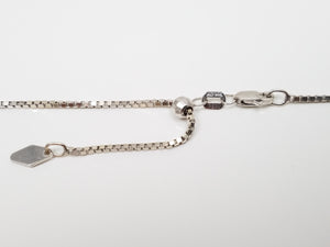 Adjustable 14k White Gold 20" Box Link Chain Necklace