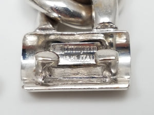 Sporty 8" Solid 18k White Gold Fancy Link Italian Designer Bracelet