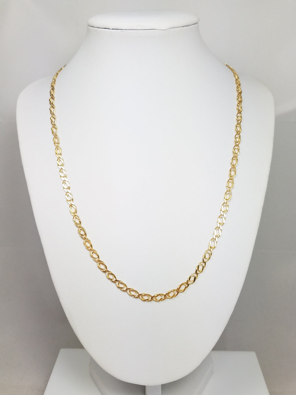 Dazzling 20" 14k Yellow Gold Solid Fancy Link Chain Necklace