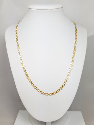 Dazzling 20" 14k Yellow Gold Solid Fancy Link Chain Necklace