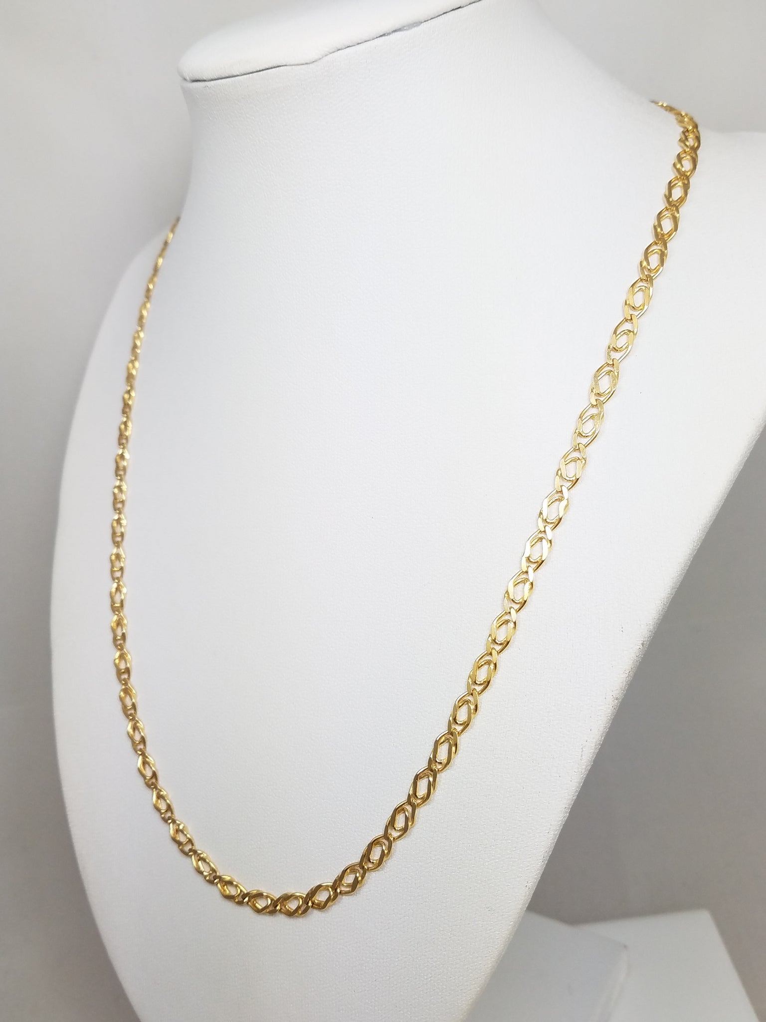 Dazzling 20" 14k Yellow Gold Solid Fancy Link Chain Necklace