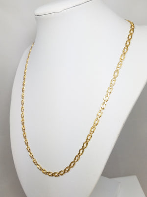 Dazzling 20" 14k Yellow Gold Solid Fancy Link Chain Necklace