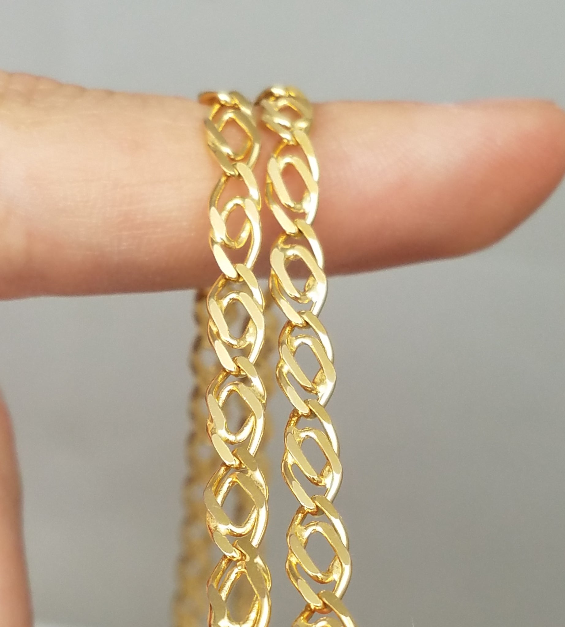 Dazzling 20" 14k Yellow Gold Solid Fancy Link Chain Necklace