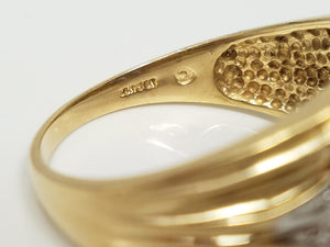 Alluring Natural Tanzanite & Natural Diamond 10k Two Tone Gold Ring