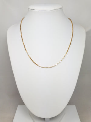 Sporty 16" Solid 14k Yellow Gold Box Link Chain Necklace