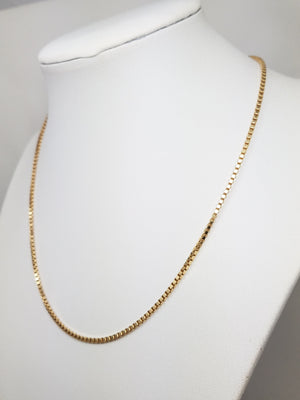 Sporty 16" Solid 14k Yellow Gold Box Link Chain Necklace