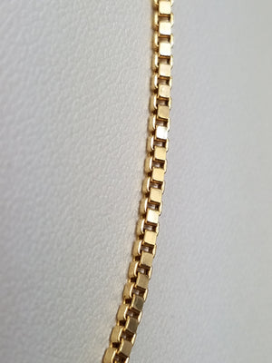 Sporty 16" Solid 14k Yellow Gold Box Link Chain Necklace