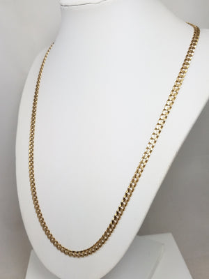 Reliable 10k Yellow Gold Solid Curb Link 22" Chain