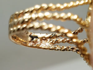 Grand Vintage 14k Yellow Gold Natural Diamond + Lab Gem Ring