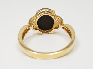 Natural Ammolite Doublet 14k Yellow Gold Ring