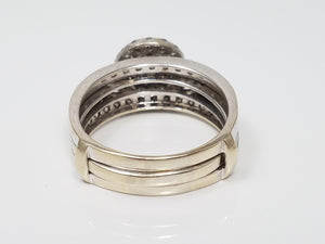 14k White Gold 1.25ctw Natural Diamond Engagement Ring Set