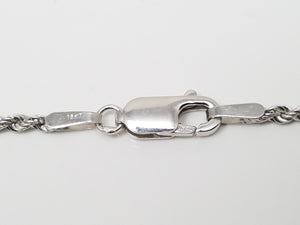 Gleaming 18k White Gold Hollow Rope Chain Necklace