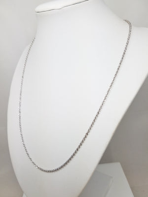 Gleaming 18k White Gold Hollow Rope Chain Necklace