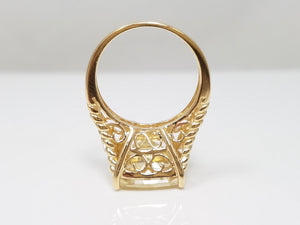 Charming 14k Yellow Gold Natural Citrine Diamond Ring