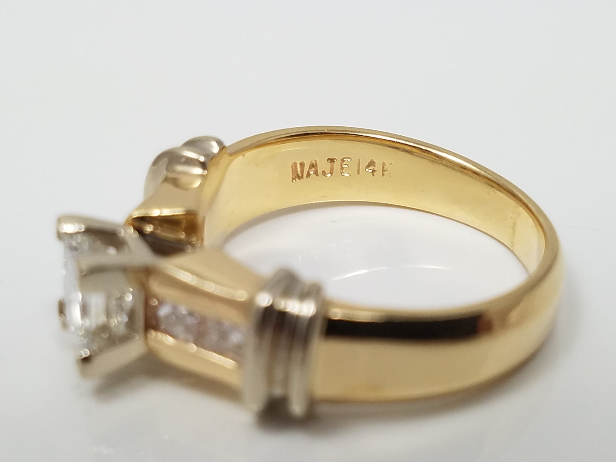 Magnificent 14k Two Tone Gold Natural Diamond Engagement Ring