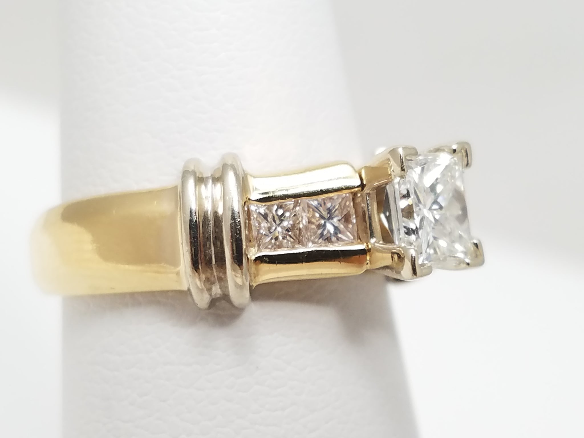 Magnificent 14k Two Tone Gold Natural Diamond Engagement Ring