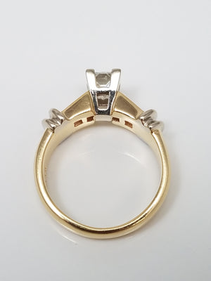 Magnificent 14k Two Tone Gold Natural Diamond Engagement Ring