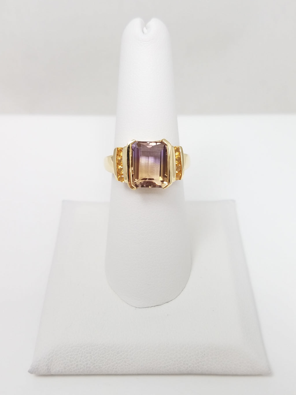 Striking 14k Yellow Gold Natural Ametrine Citrine Ring