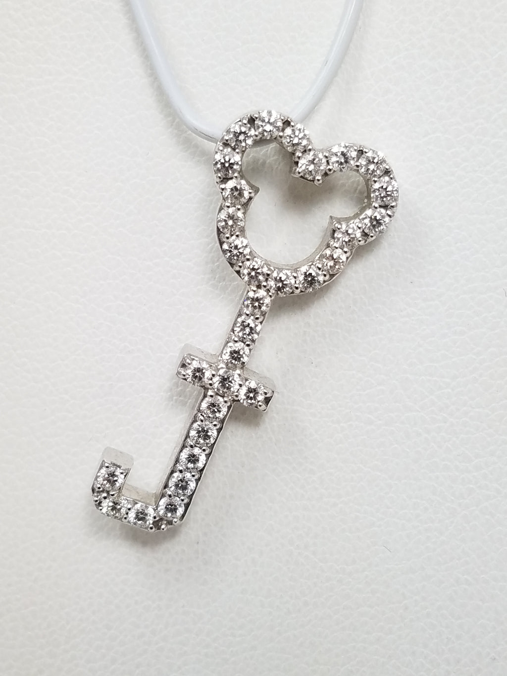 Scintillating 14k White Gold 1cw Natural Diamond "J" Pendant