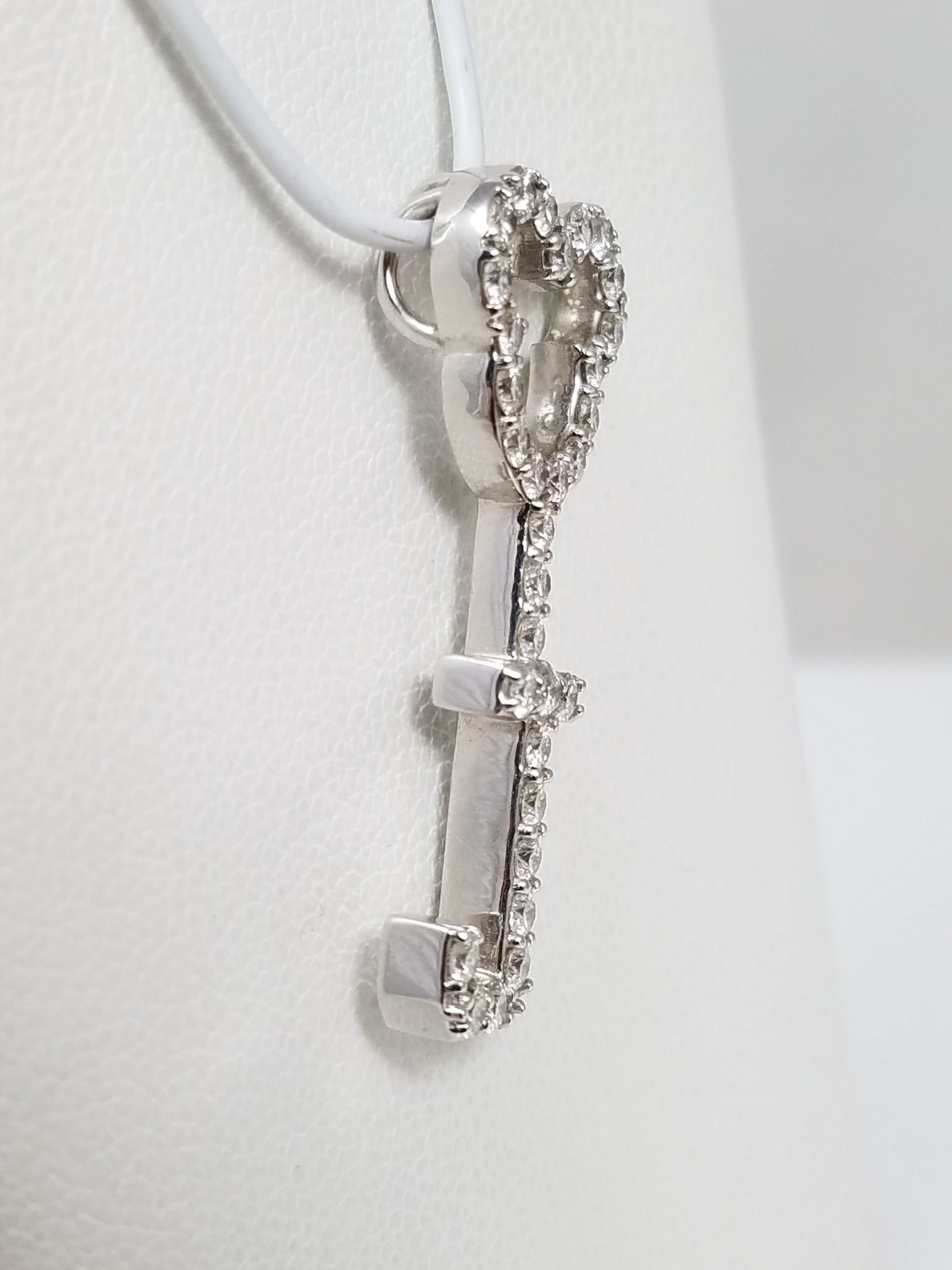 Scintillating 14k White Gold 1cw Natural Diamond "J" Pendant