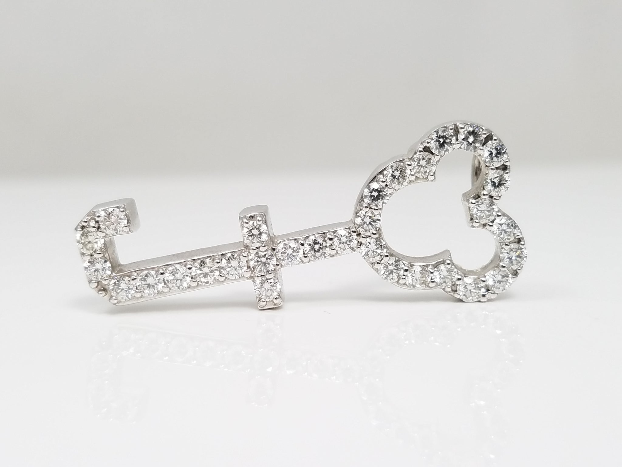 Scintillating 14k White Gold 1cw Natural Diamond "J" Pendant