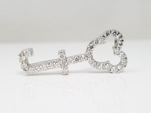 Scintillating 14k White Gold 1cw Natural Diamond "J" Pendant
