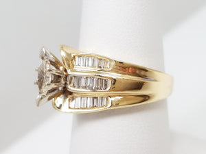 Glamorous 14k Yellow Gold Natural Diamond Engagement Ring