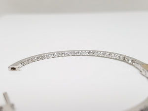 Incredible 18k White Gold 2ctw Natural Diamond Inside/Outside Hoop Earrings