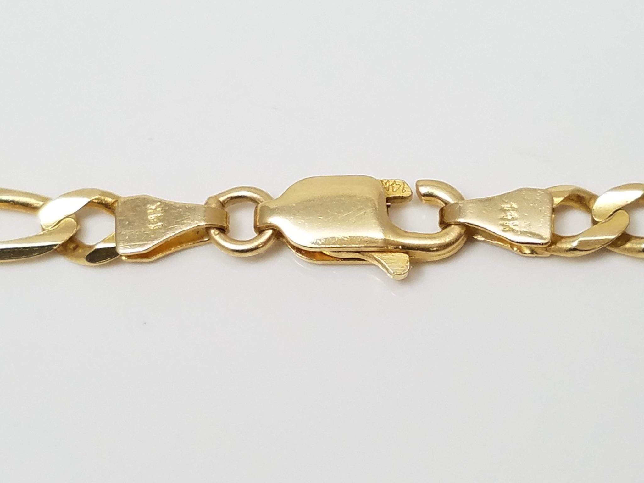 Classic 24" Solid 14k Yellow Gold Figaro Link Chain Necklace