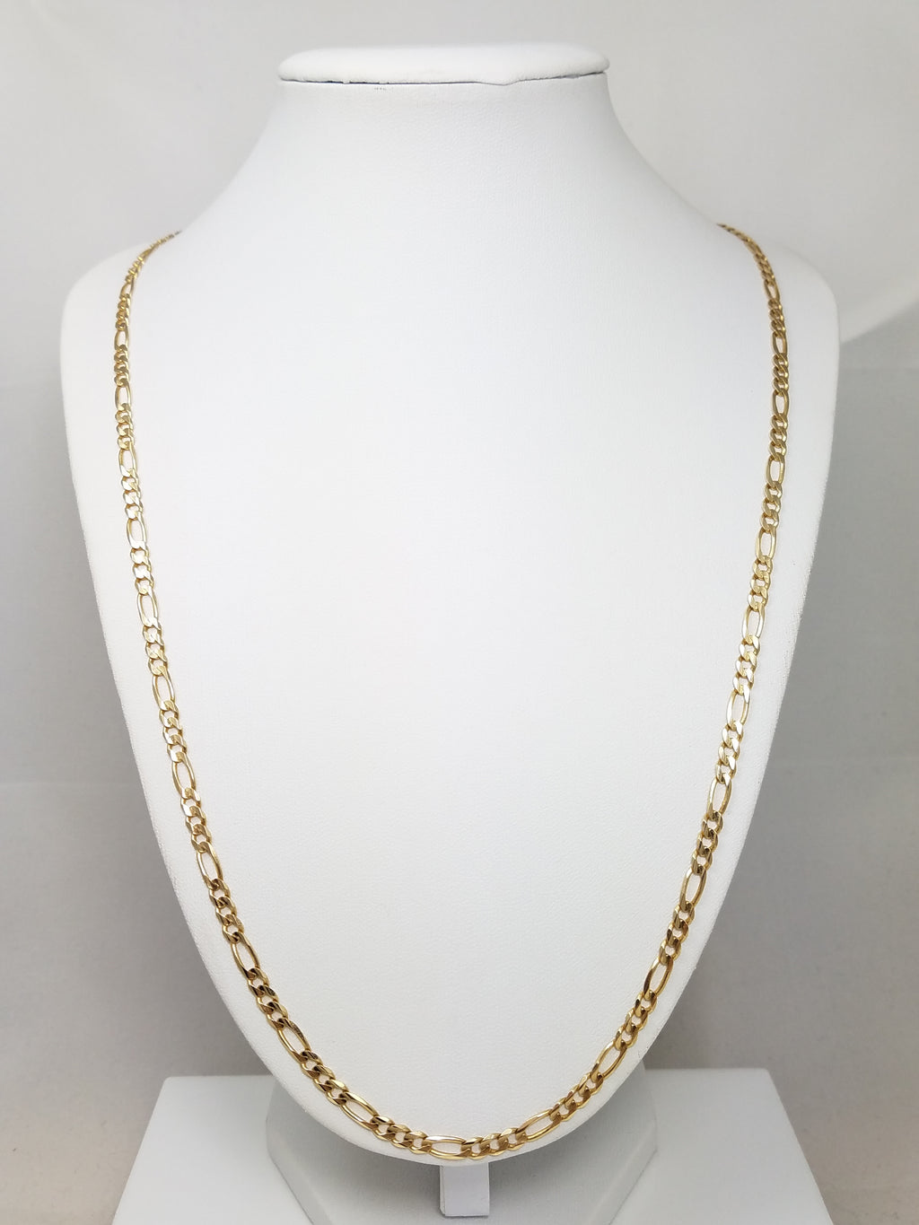 Classic 24" Solid 14k Yellow Gold Figaro Link Chain Necklace