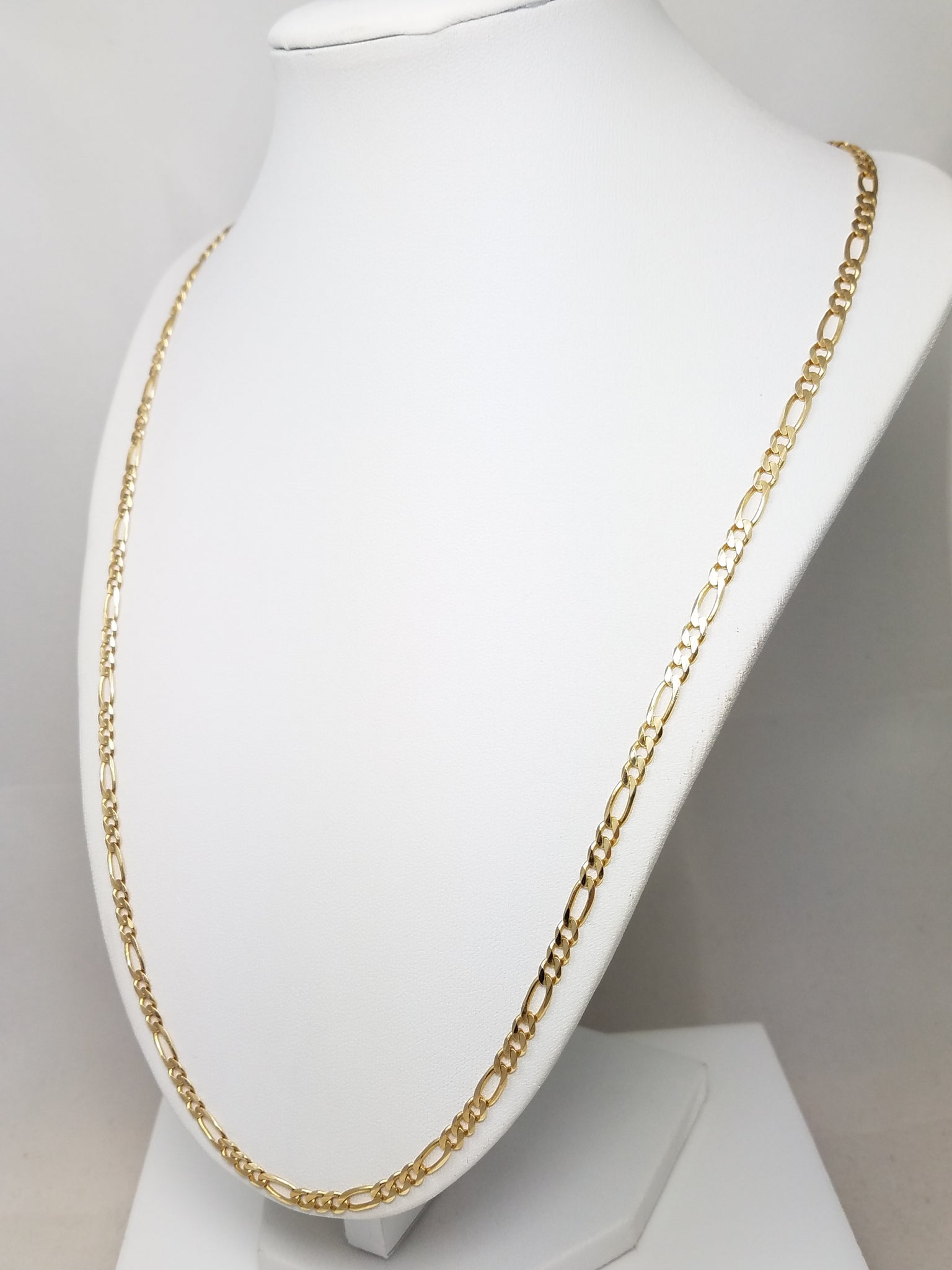 Classic 24" Solid 14k Yellow Gold Figaro Link Chain Necklace
